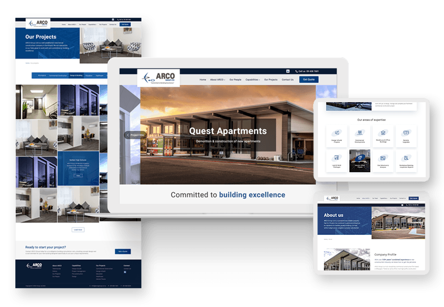 Gremblit created the website for construction company ARCO to present their services